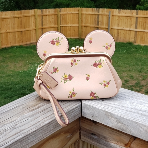 Coach Handbags - Coach Disney X Minnie Ear Wristlet Pink